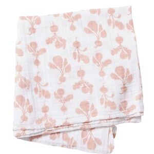 Lewis Is Home Radish Print Organic Cotton Swaddle New with Tags
